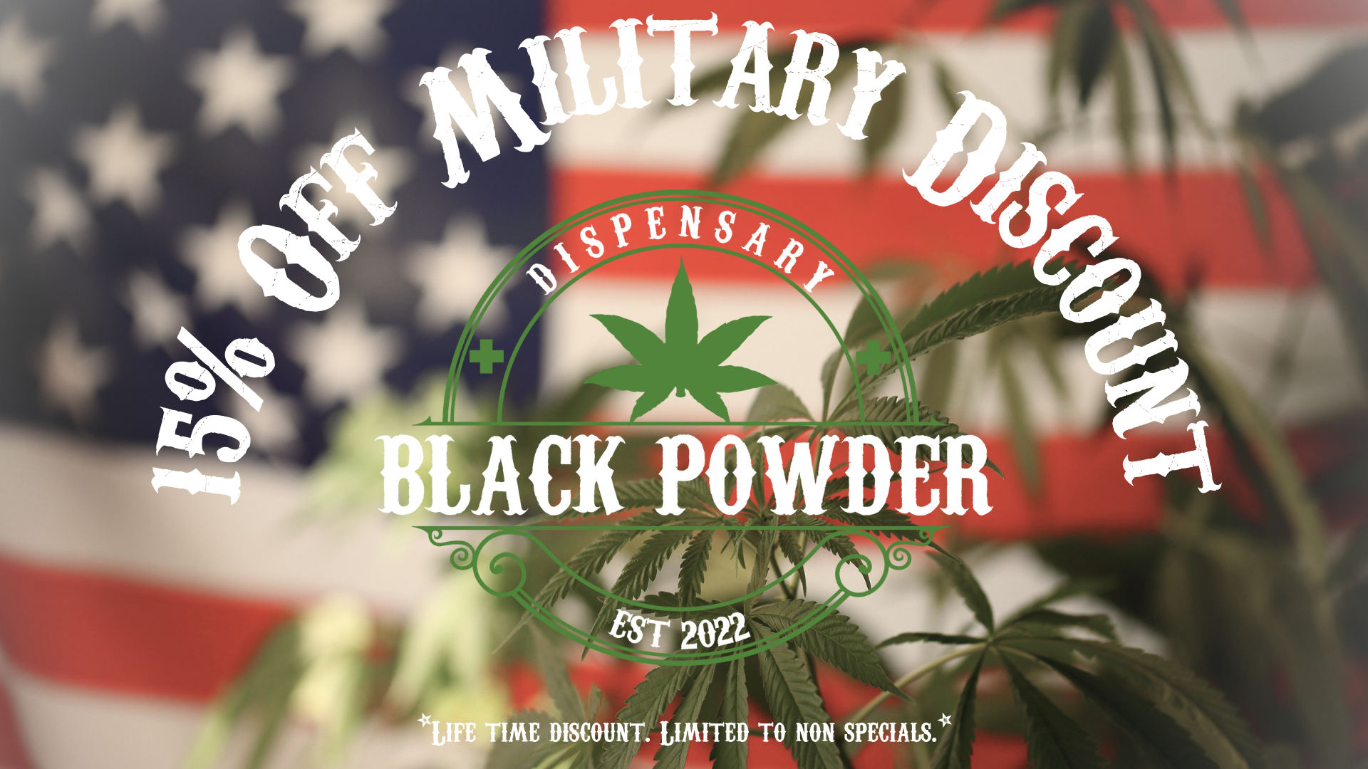 15 Off Military Discount! leafly version